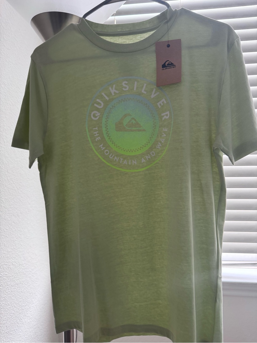 Quiksilver Light Green Logo Short Sleeve Tee